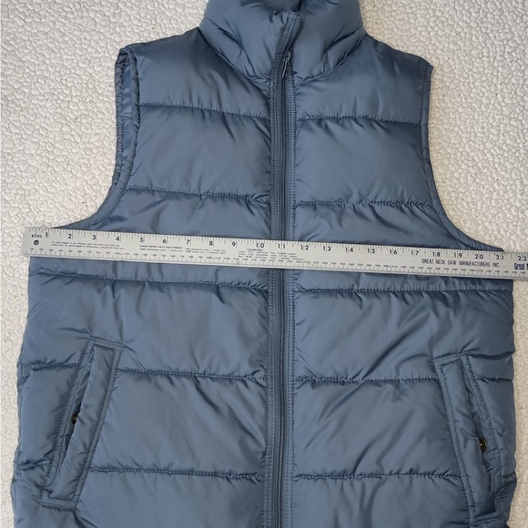 Gap Mens Puffer Vest XS Light Blue Full Zip Polyester Jacket Sleeveless - Picture 8 of 9